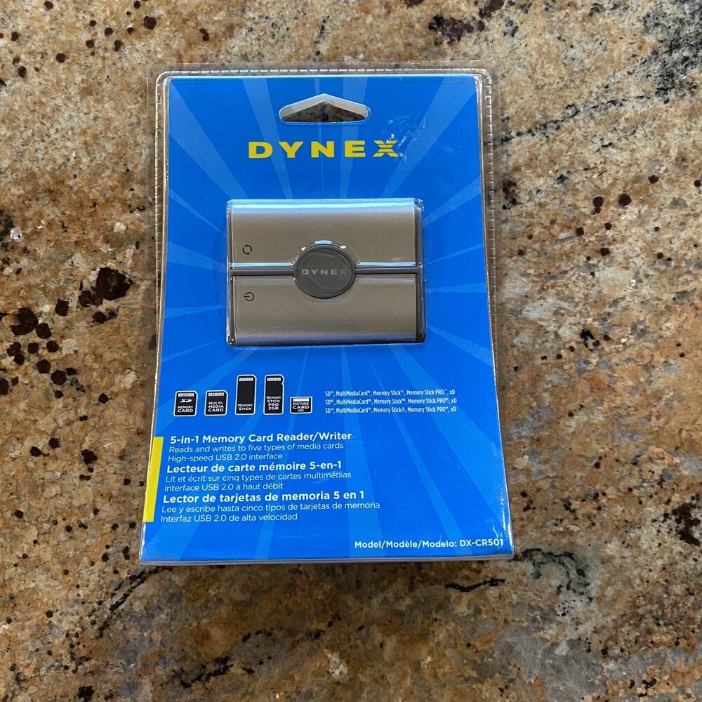 Dynex DX-CR501 External USB 5-in-1 Multi Memory Card Reader/Writer Universal New